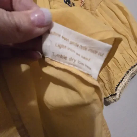 ALAMWAR Anthropologie Peasant Top Womens SM Gold Embroidery Tassel Boho Festival - Picture 9 of 13